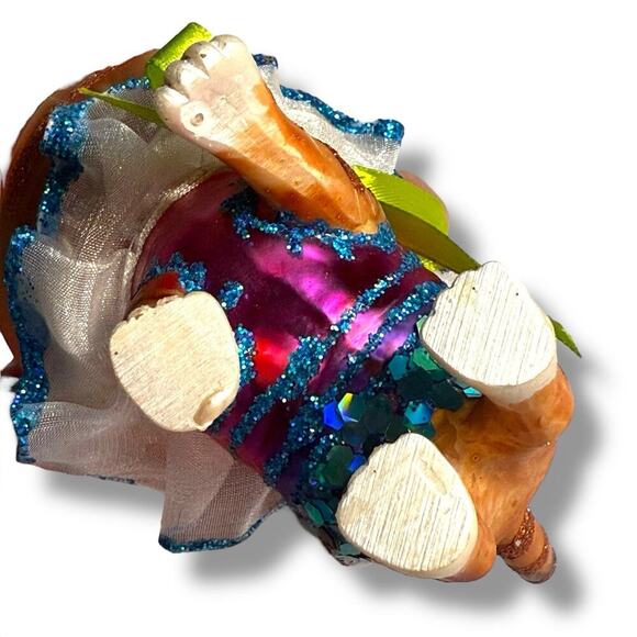 RAZ Imports Orange Tabby Cat Blown Glass Christmas Ornament Anthropomorphic 4” - Picture 9 of 16